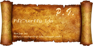 Péterffy Ida névjegykártya